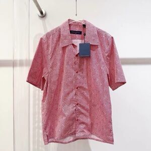 Authentic Louis Vuitton Red Patterned Casual Shirt